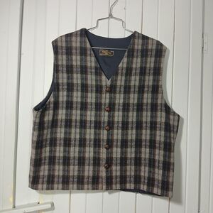 Plaid Men's Wool Blend Vest